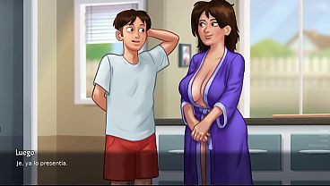 Nymphomaniac Stepmother Only Thinks About Fucking Every Time She Sees Her Stepson - Summertime Saga
