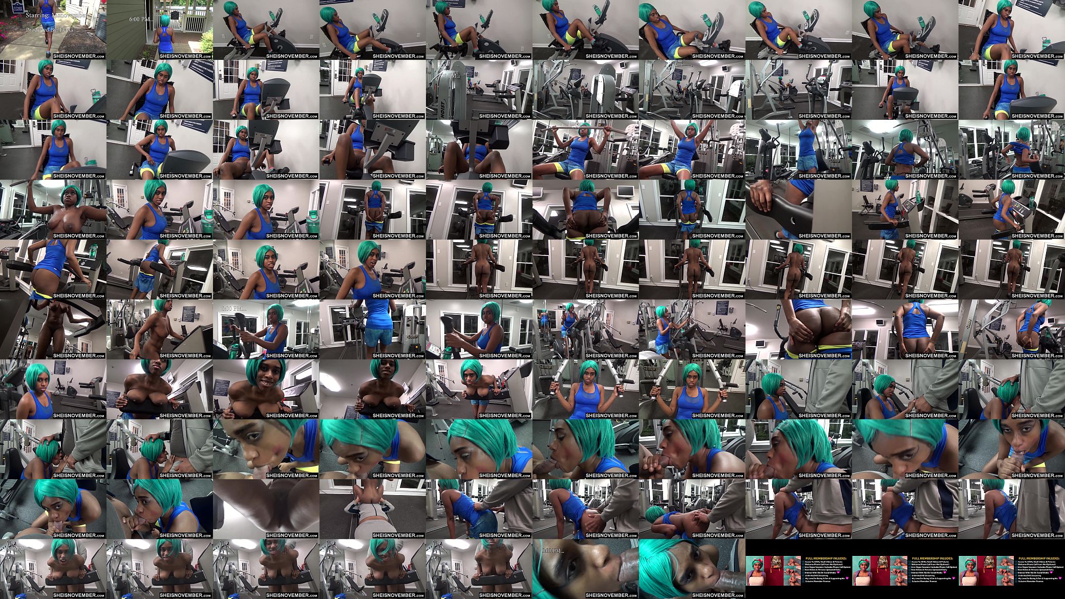 HD Sheisnovember Fucked By Stranger In Public Gym, Rough Doggystyle Pounding &amp; Point Of View Blowjob By Young Ebony Mouth And Tongue, Then Doggystyle With Huge Natural Breasts Hang Over Treadmill During Rough Sex by Msnovember 预览图