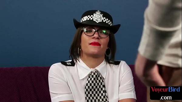 British cop voyeur watching wanker while teasing body