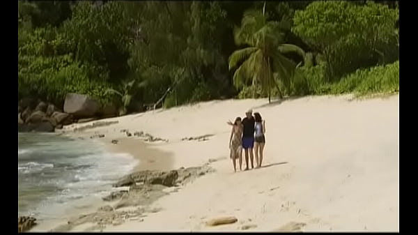 These Two Girls Go for a Walk on the Beach with a Sexy Man They Met