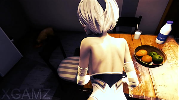 2B fucked on the kitchen counter