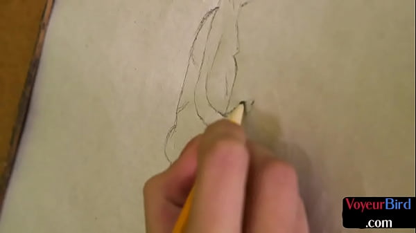 Download Video - CFNM teen paints her male wanker during his wanking action