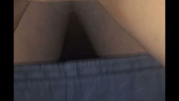 Fragrantly peeing on his dick in toilet