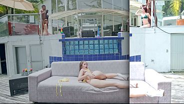 パート1 ソフィア・スミスという尻軽女とプールで遊ぶ。アナル、DAP、ハードなアナルセックス、おしっこ