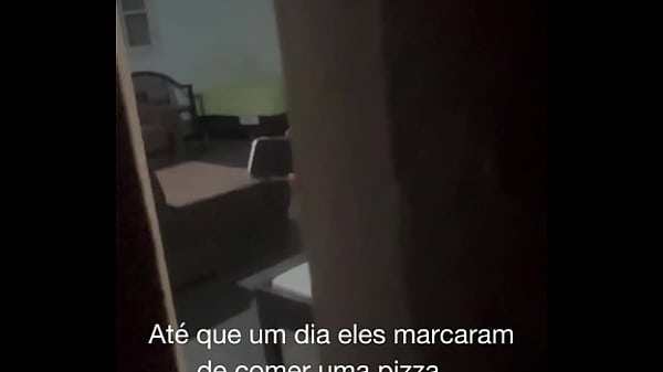 Belinha seduced the student, took him home and the cuckold filmed everything hidden in the pantry