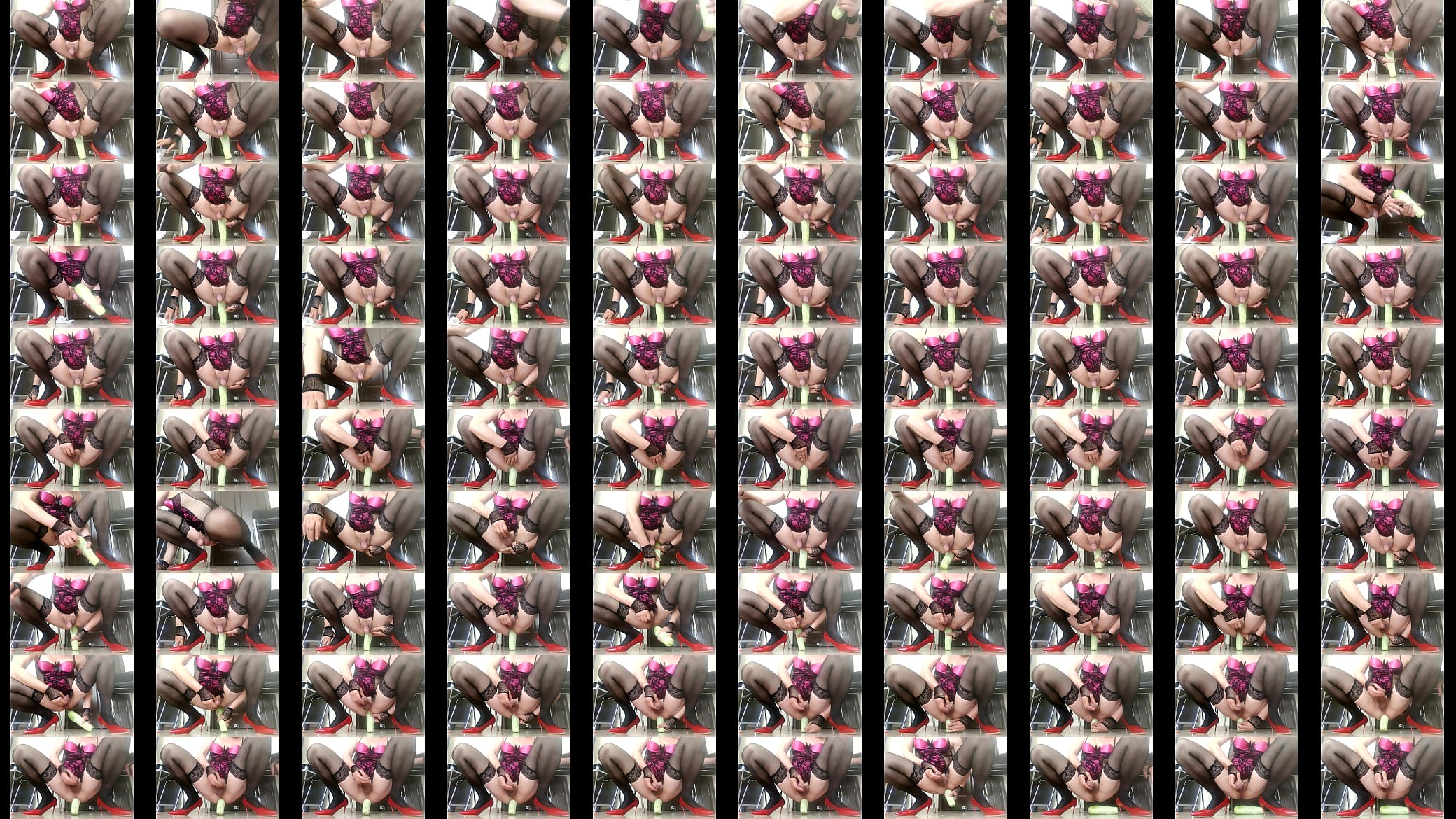 Sissy Oksana Riding a huge vegetable &amp; cumshot cam.1 720 HD 预览图