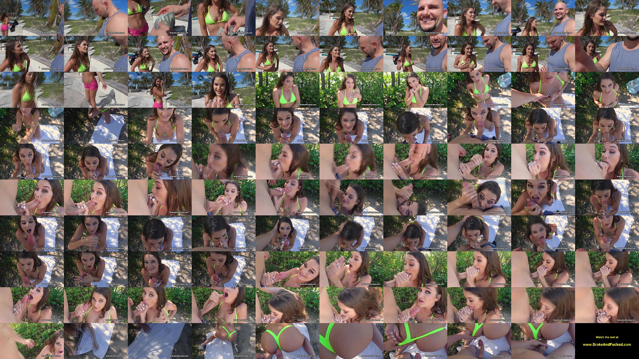 Ditched bikini gf jumps on big cock outdoors 预览图