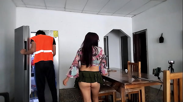 Hot woman is excited to spread her legs and show her ass to strangers in her house
