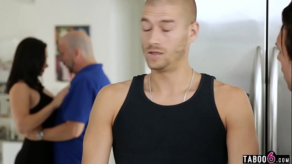 Stepbrothers DP fuck their new dumb MILF stepmom