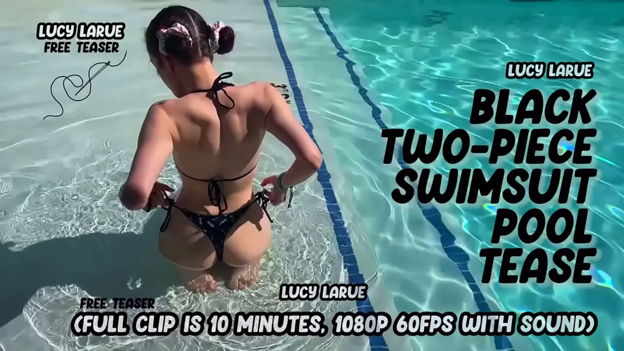 &quot_Black Two Piece Swimsuit Pool Tease&quot_