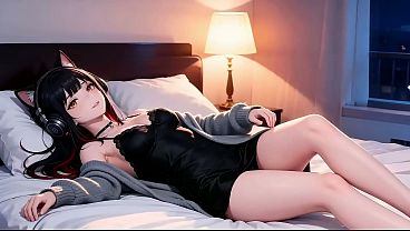 A sexy girl with black and red hair, performing an extremely difficult pose. Perfect oral sex, deep throat You must come and have a look! AI-generated