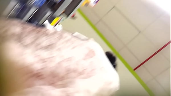 Under the kitty's skirt in the supermarket