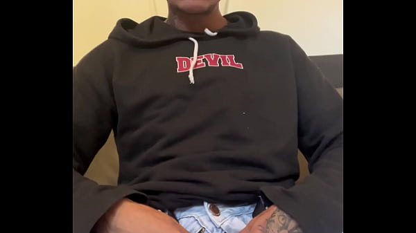 TRANS MAN Masturbation with big DILDO