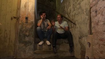 Hot chick kneels to sucks on huge cock and get pussy railed deep cumshot