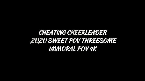 Naughty Cheerleader Zuzu Sweet Swallows Matt And Johnny's Huge Dicks!