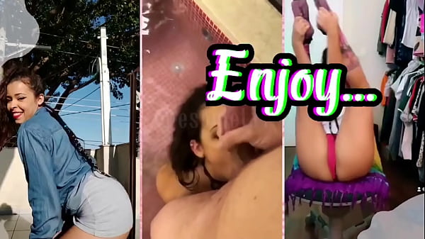 Hot Brazilian brunette with big ass trying on panties