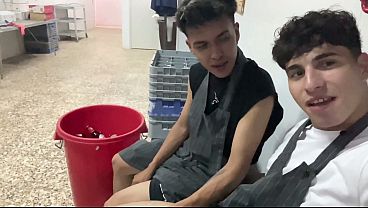 Download Video - Submissive Latino in BDSM Cross Bondage&comma; Rimming & Public Hotel Kitchen Sex