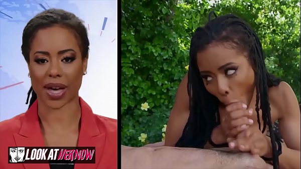 Small tit Ebony Kira Noir gets pounded outdoors - Look at her now