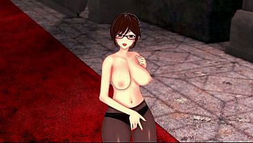 Glasses Office Lady Strips Out of Her Suit and Touches Herself – 3D Hentai