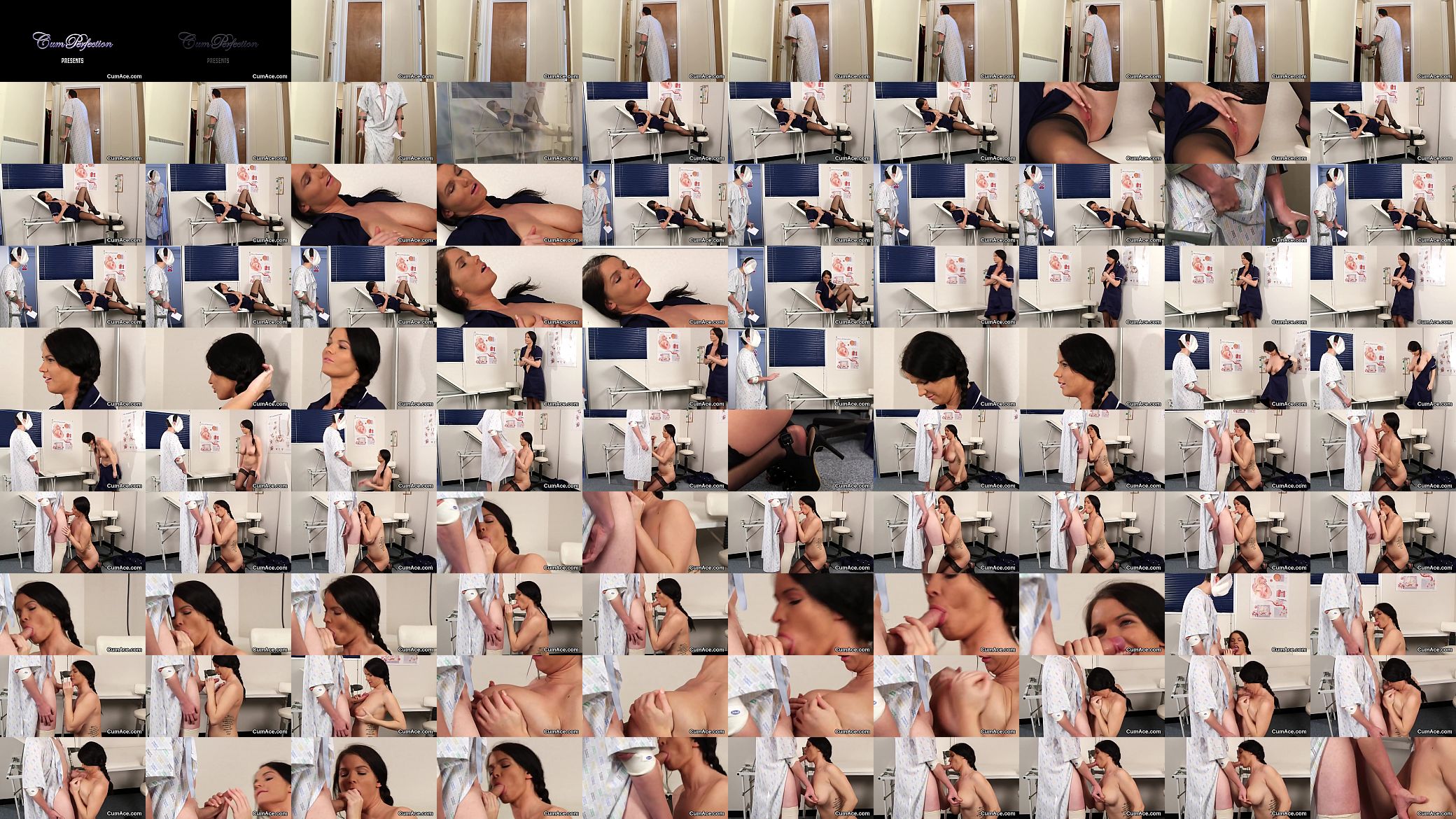 Spicy peach gets cumshot on her face eating all the jizm 预览图