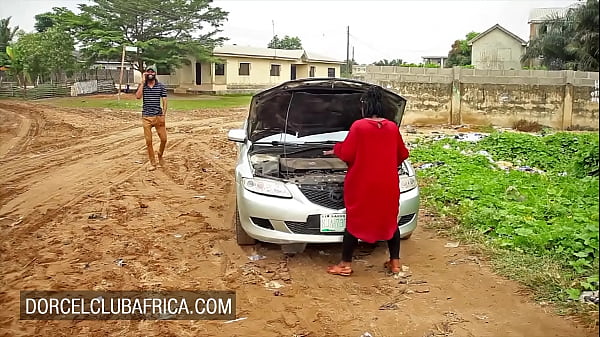Busty ebony pays the mechanic with great sex