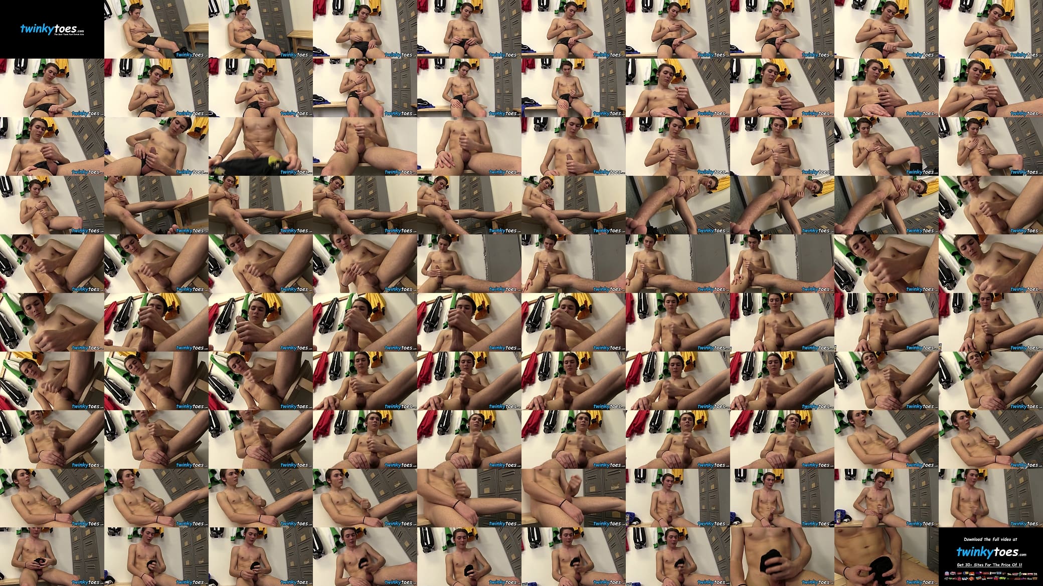 Athletic guy Enzo Sky jerks off and cums while showing feet 预览图