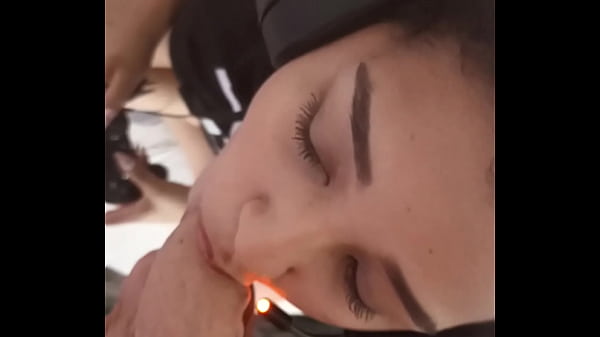 Big ass and Cute Brunette Playing Fall Guys on the Playstation While Sucking a Huge White Cock!!