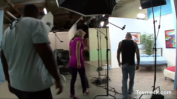 Lustfull Teen with Lovely duff & with very tight bald pink slit takes on cock