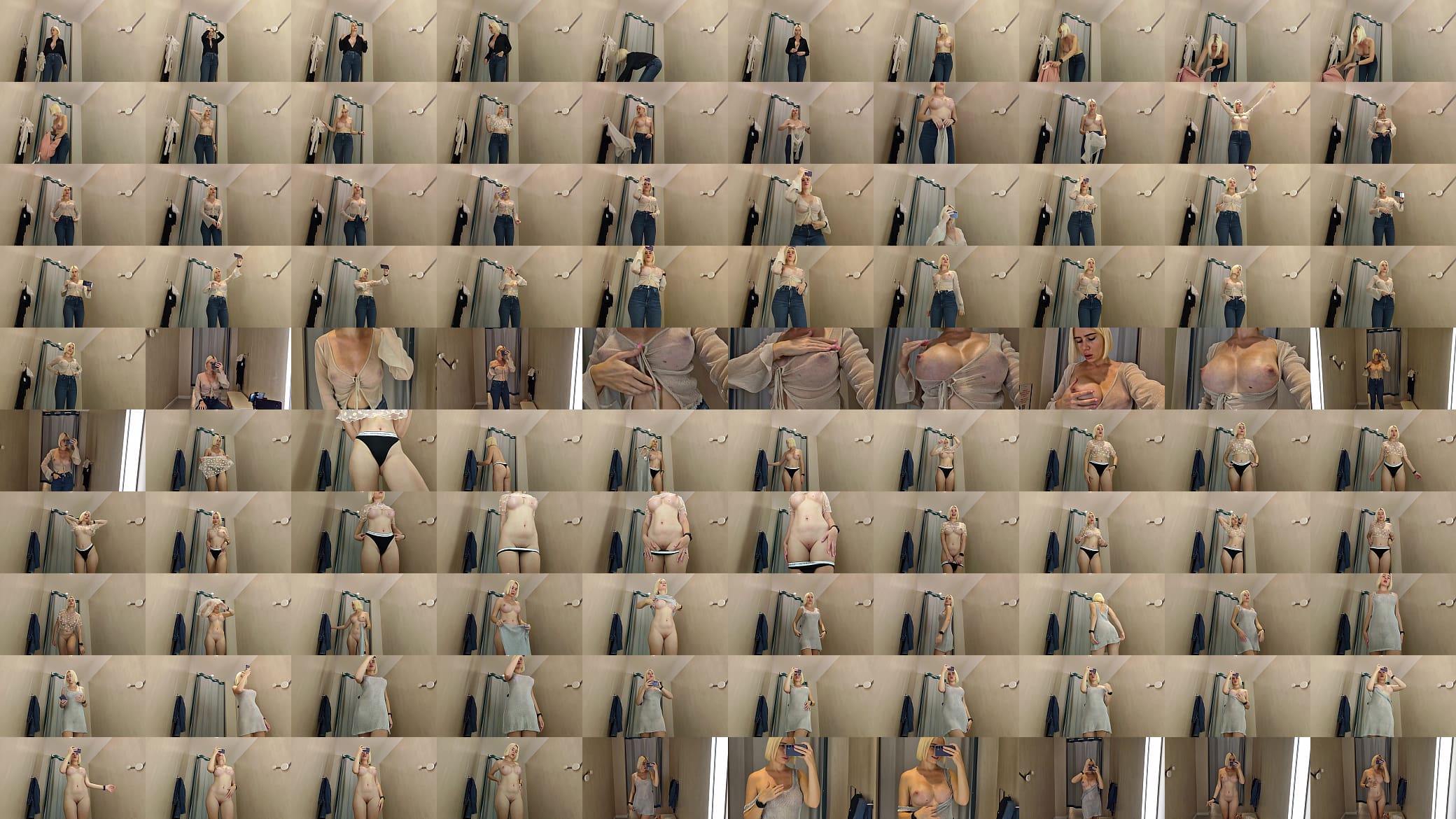 See Through Clothes Try on Haul in dressing room | Transparent top No Bra 预览图