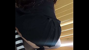 I saw my stepsister in a miniskirt and couldn't resist rubbing against her panties until I stained them (Short)