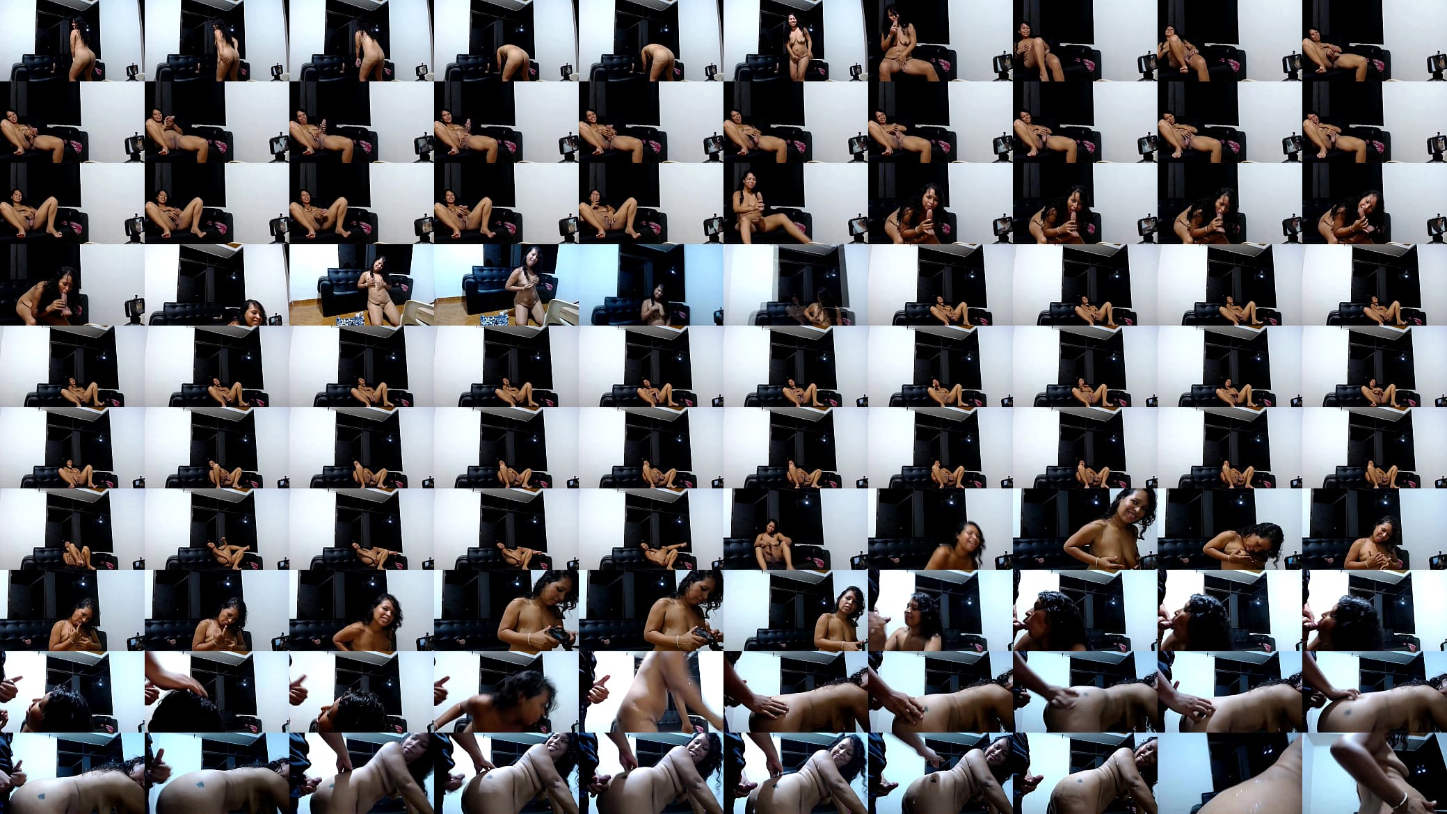Cuckold records his wife while she has a video call with an unknown guy, at the end the husband is very excited and cums in his wife&#039;s ass over Hotwife tattoo and showers her with semen 预览图