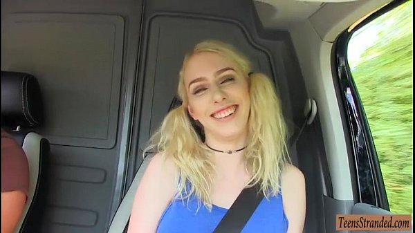 Naughty blond teen Grace Harper fucked by stranger in public