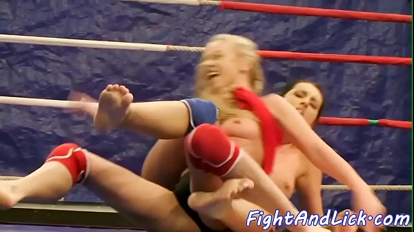 Busty lesbians wrestling and pussylicking