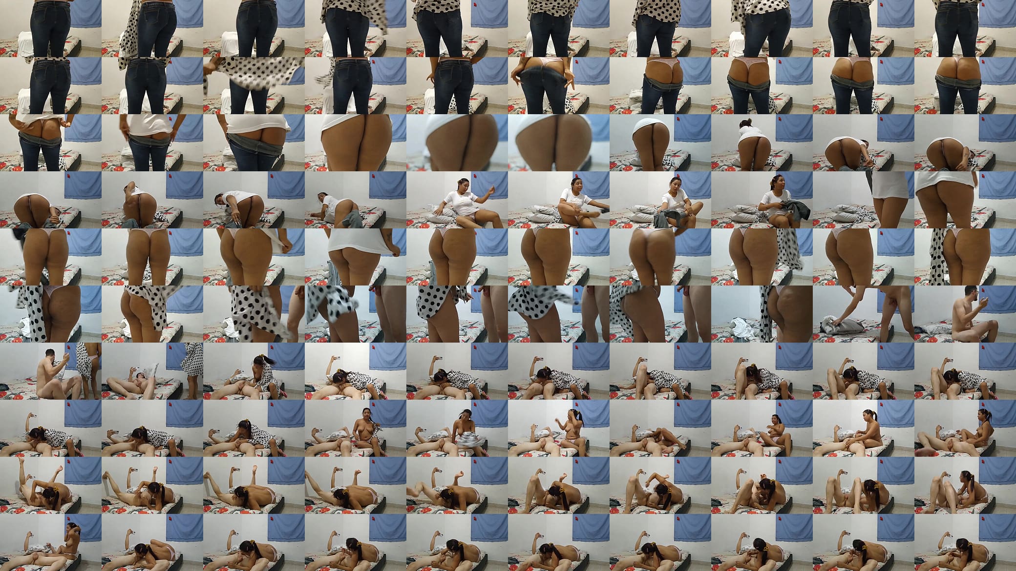My Colombian stepsister in the United States enters my room without knocking and sees me masturbating, she lets me touch her beautiful ass and I make her suck before someone comes 预览图