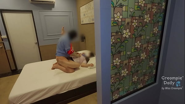 A female student was broken into by a perverted security guard who broke into her dorm room and fucked her. He was creampied.