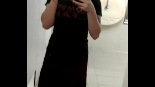 Insatiable Redhead Squirts in Public Restroom