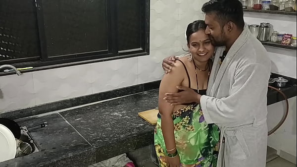 Indian Horney couple enjoying sex in Kitchen