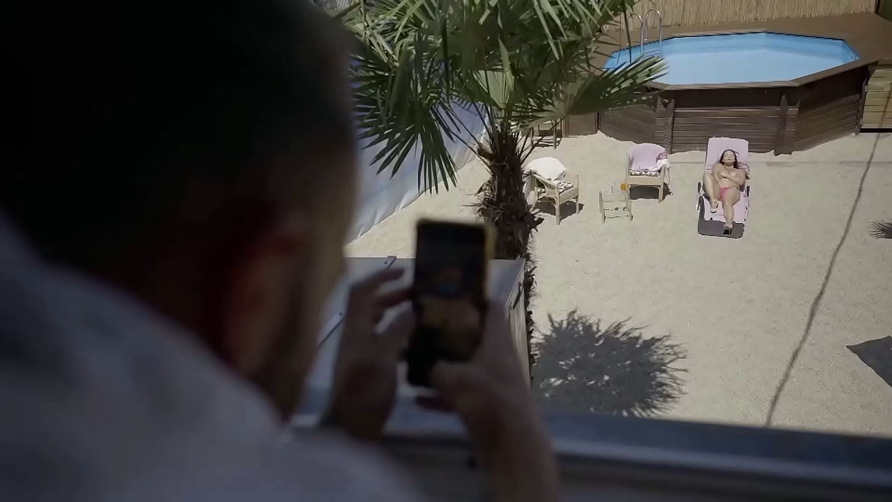 Damn HOT German MILF with big, natural breasts gets fucked by the neighbor.