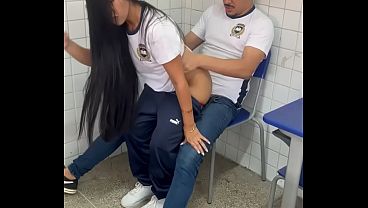 A young 18-year-old girl from a school in Fortaleza was caught on camera having sex in the classroom during recess.
