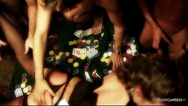 Group sex on a poker table is something that this super dirty brunette milf likes