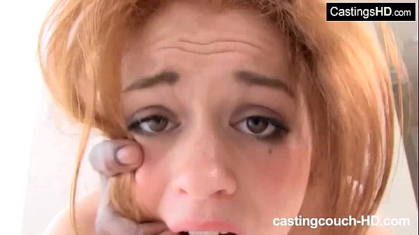 Skinny redhead amateur takes huge black cock at casting
