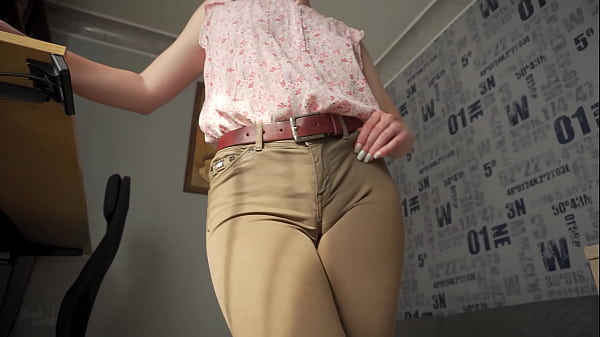 Naughty Colleague Showing Off Wedgie Pussy