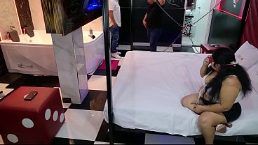 My step cousin never imagined I'd invite him for a threesome at the hotel with my wife. I love watching other men use her.
