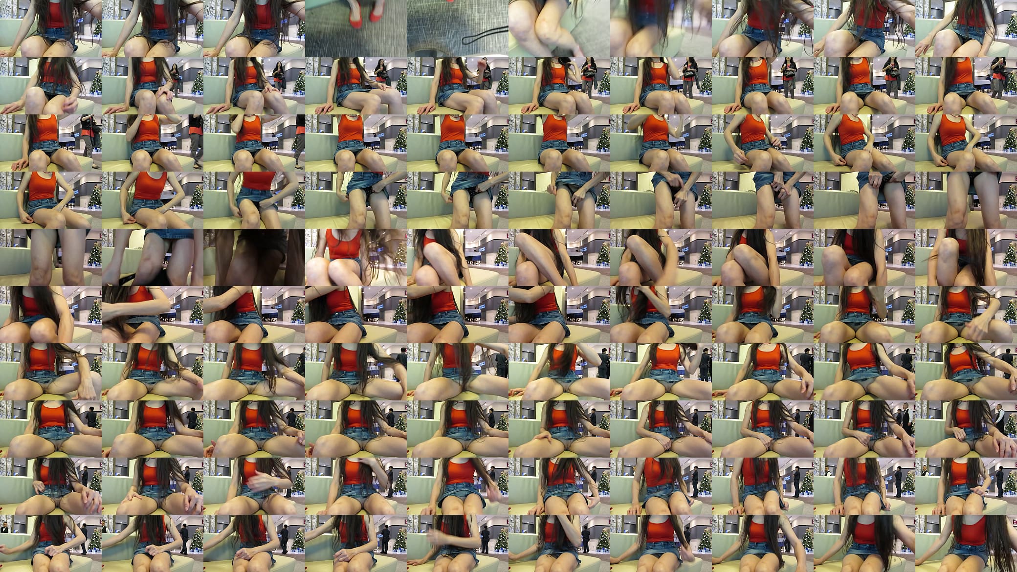 Girl try to upskirt herself in public but security haha 预览图