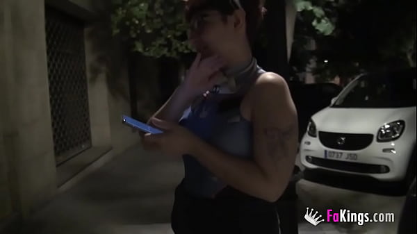 BUSTY NERD BABE wants to suck random strangers in the street