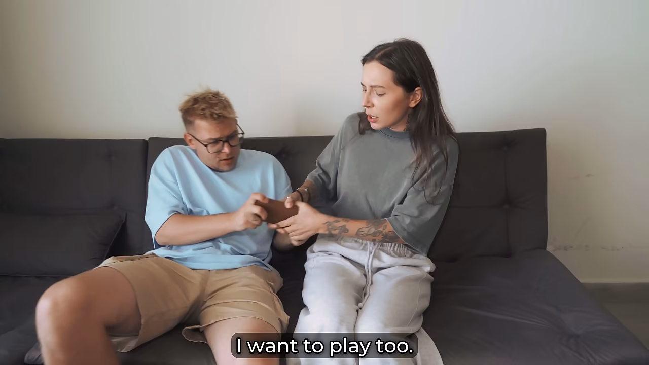 While my girlfriend is gone I pound her redhead mom on the bed