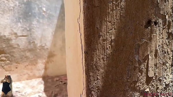 In a ruined house he fucks me cum on my natural tits