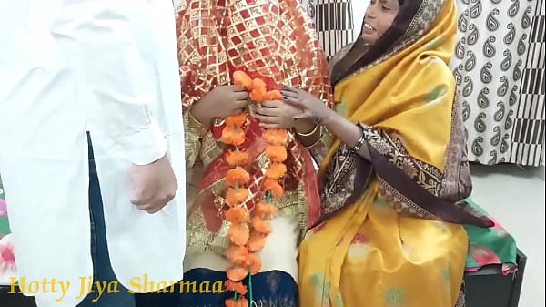 Everbest Indian Couple First Wedding Night Sex Enjoy with mother in law threesome sex