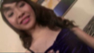 Sexy asian tranny hooker gets her tight asshole gaped open