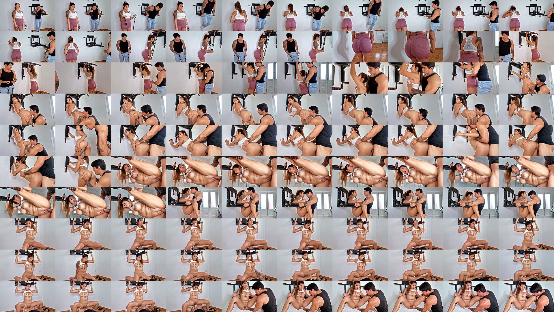 Home workout with stepdaughter ends in a rough sex session! 预览图